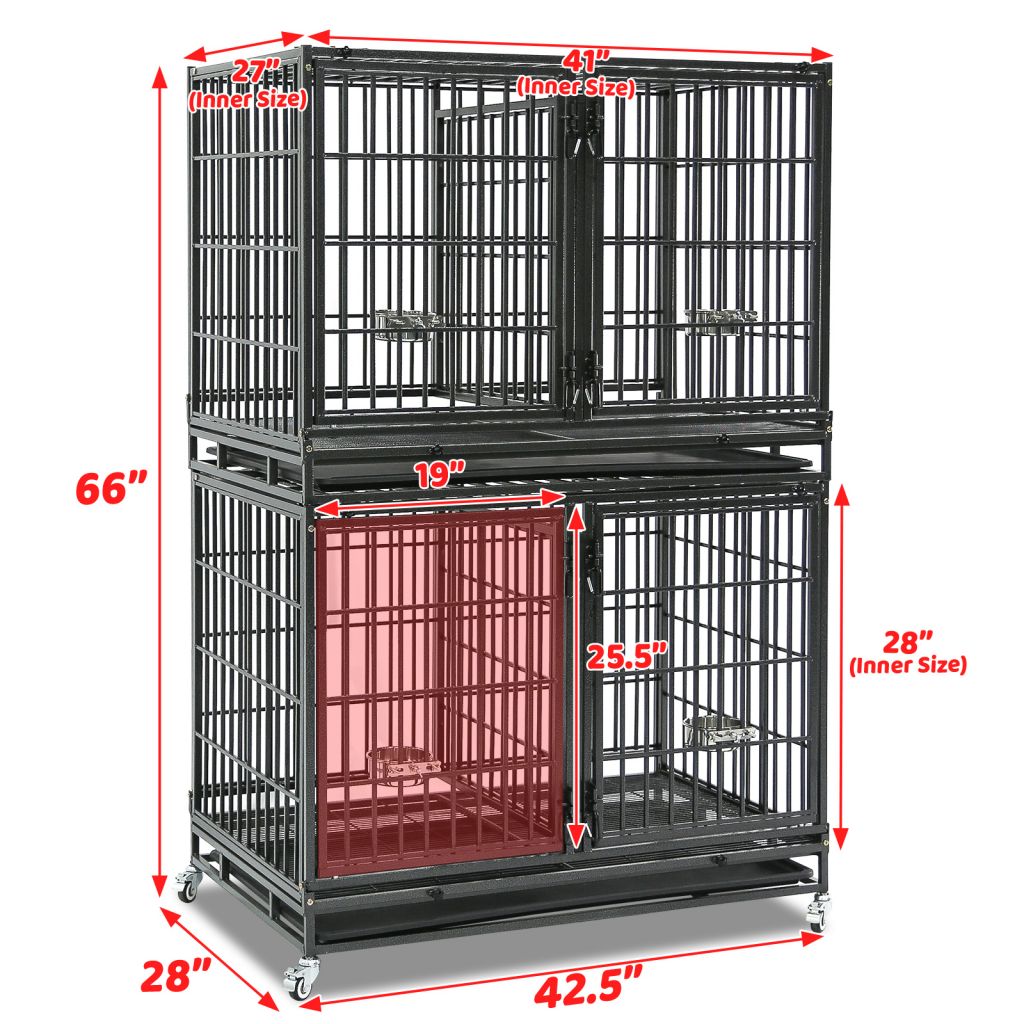 42" Stackable Dog Crate with Divider 43S (Extra Height)