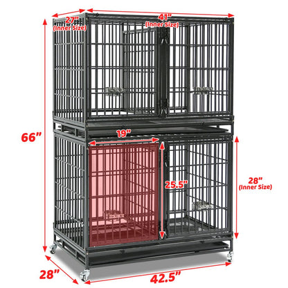 42" Stackable Dog Crate with Divider 43S (Extra Height)