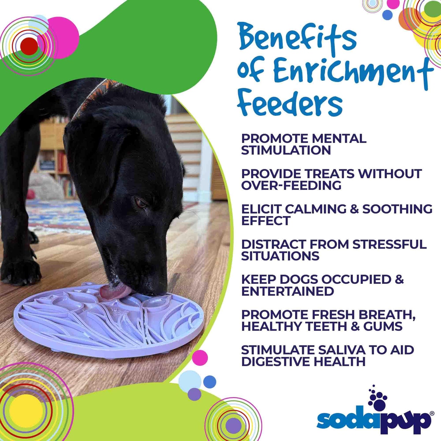 Tulip Design eMat - Enrichment Lick Mat For Dogs and Cats - With Suction Cups | USA Made