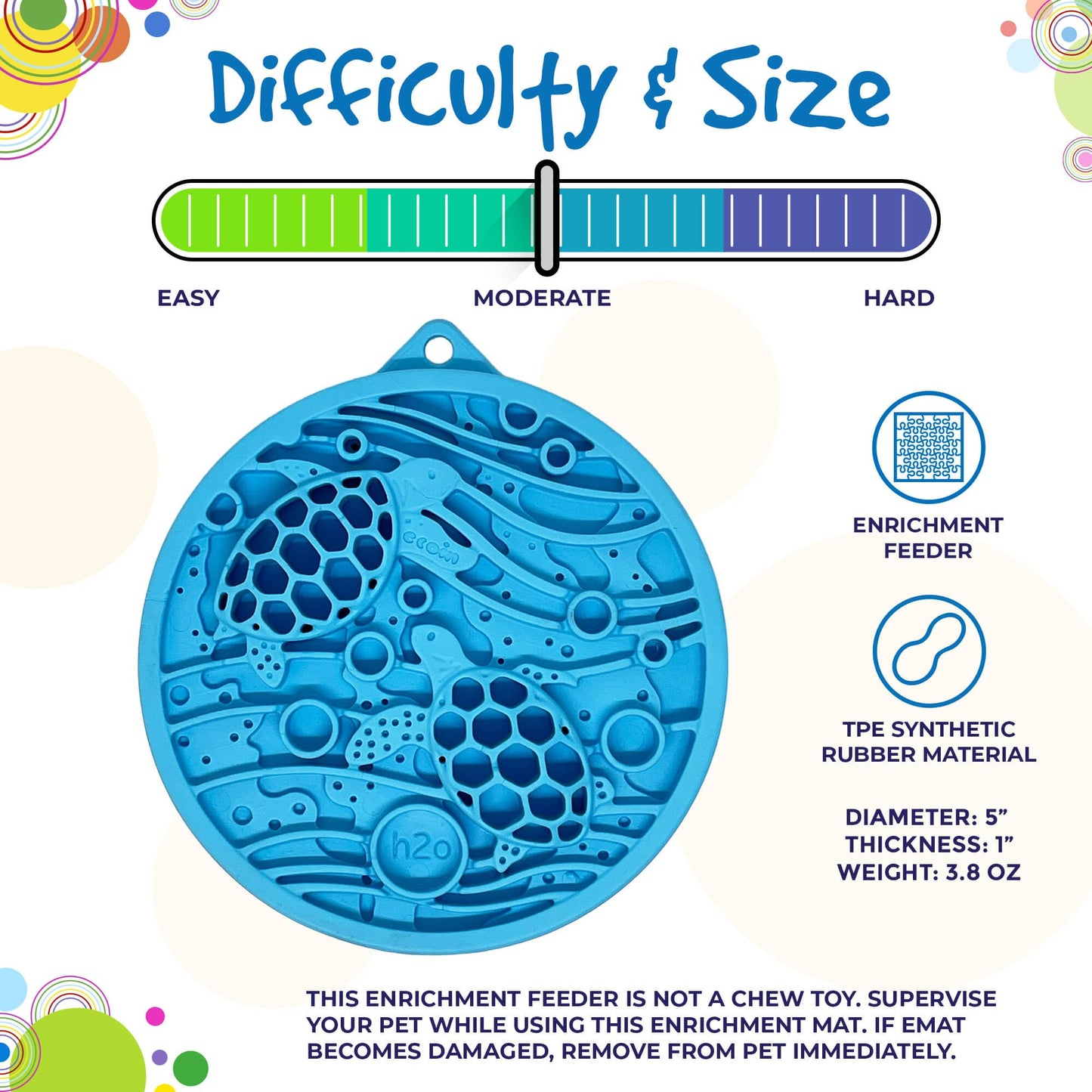 Turtle eMat-Mini Lick Mat with Suction Cups - Small Dogs & Cats | USA