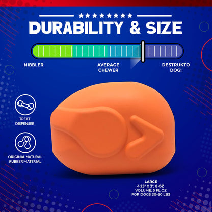 Roasted Turkey Dog Chew Toy & Treat Dispenser - USA Made | SodaPup