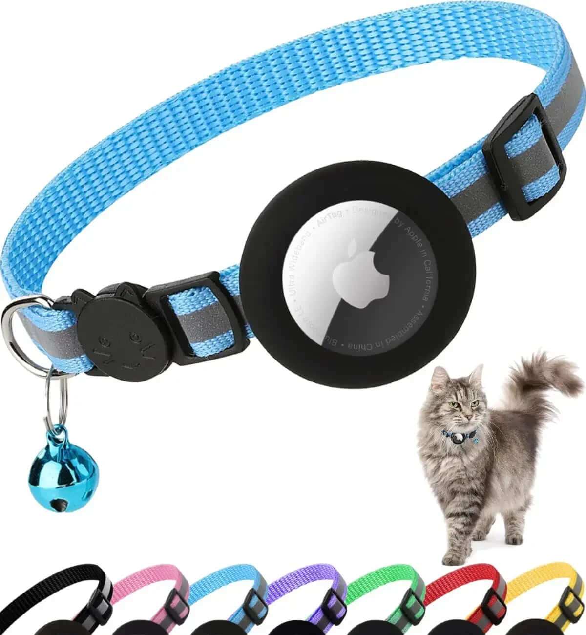 AirTag Cat Collar - Breakaway Reflective Safety Collar with AirTag Holder