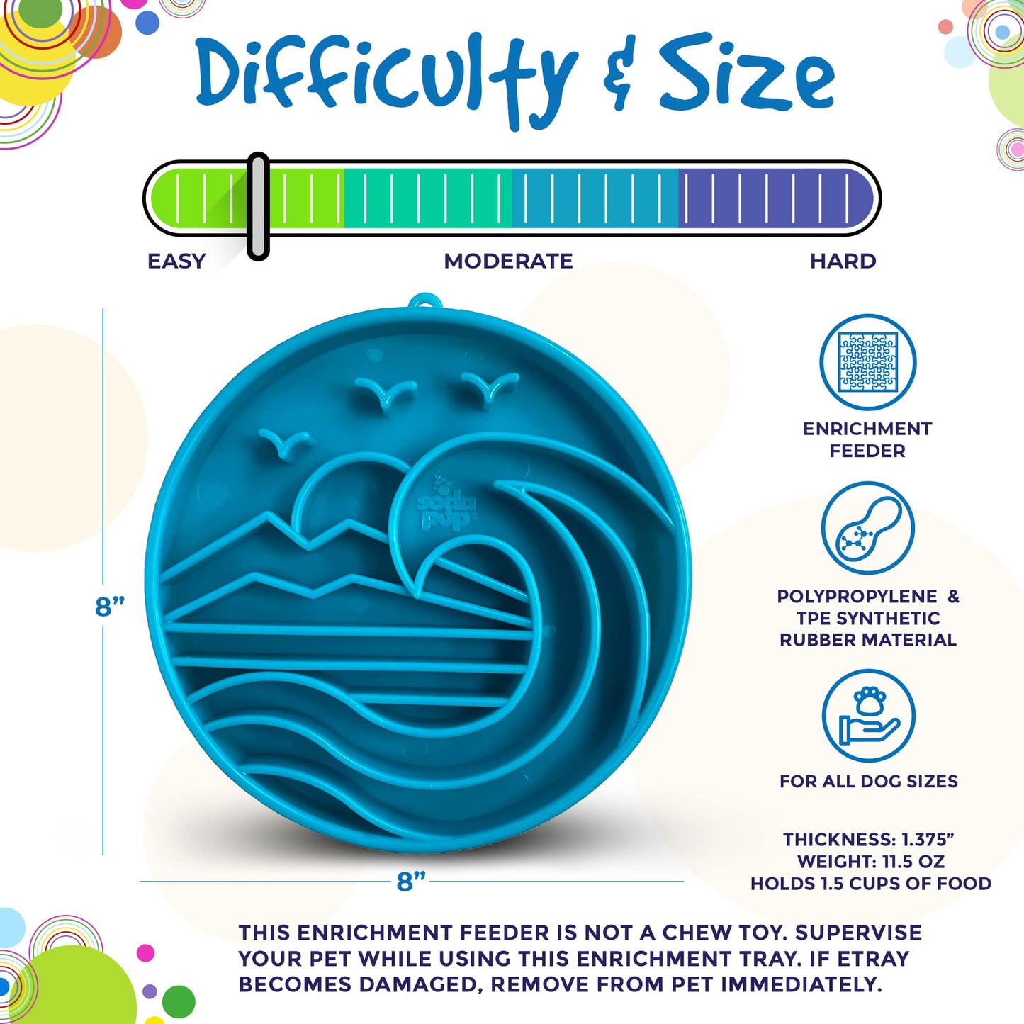 Baja Design eTray - Shallow Slow Feeder Dog Bowl for Enrichment | USA Made