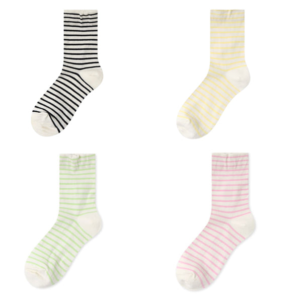 Premium Women’s Fashion Non-binding socks Stripe Crew Socks