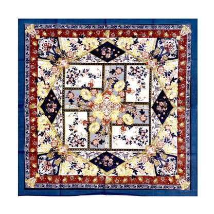 100% Cotton Fashion Square Scarf Made in Korea with Design Pattern