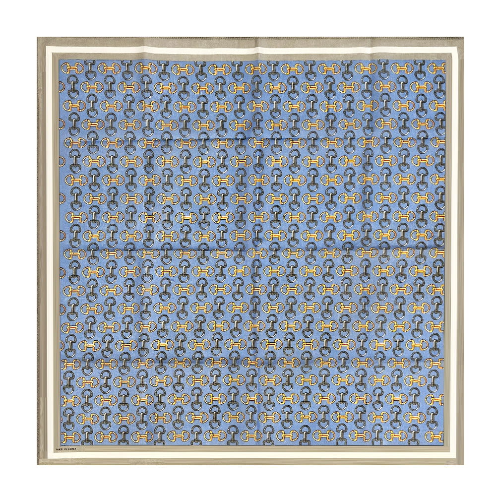 100% Cotton Fashion Square Scarf Made in Korea with Design Pattern