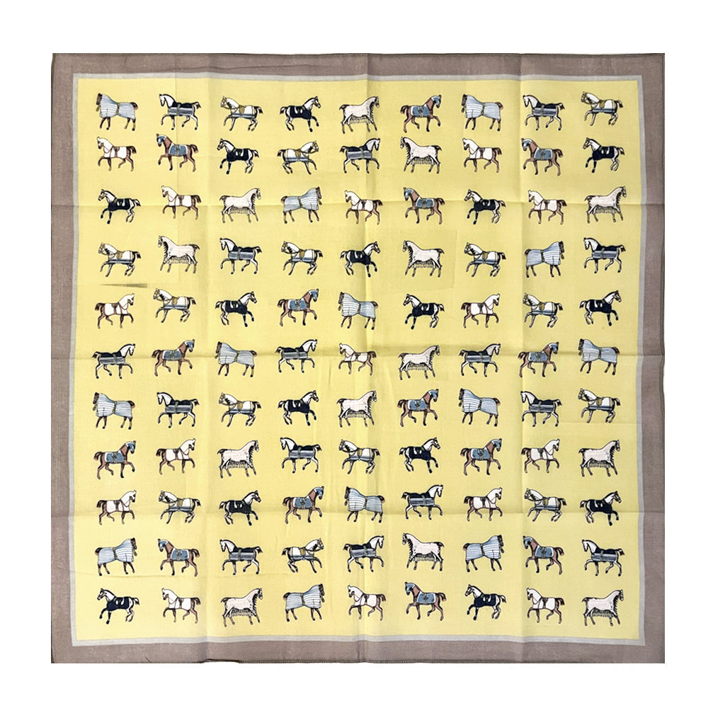 100% Cotton Fashion Square Scarf Made in Korea with Design Pattern