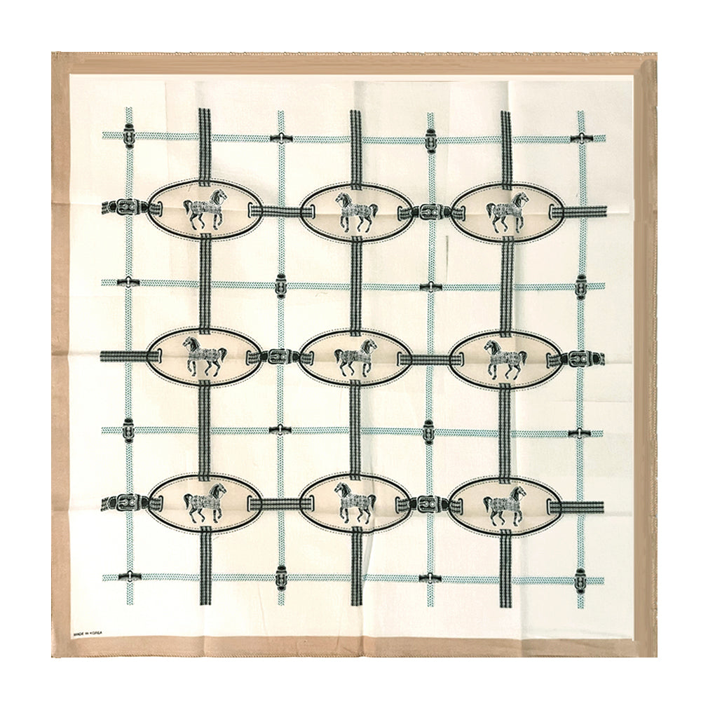 100% Cotton Fashion Square Scarf Made in Korea with Design Pattern