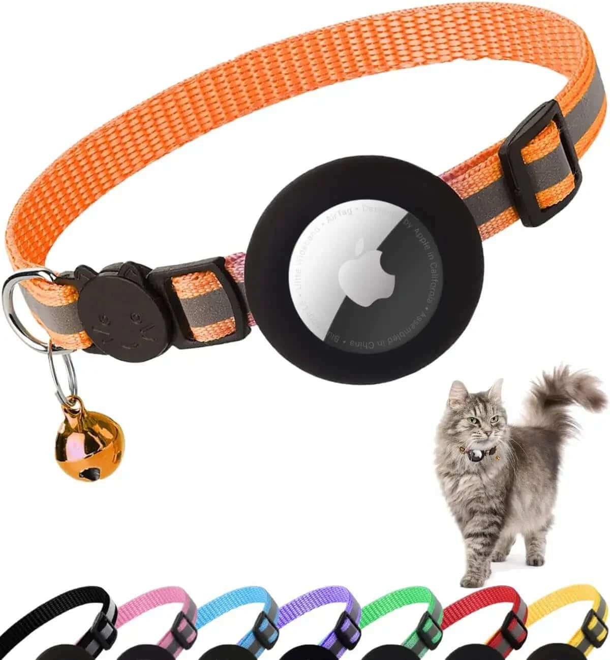 AirTag Cat Collar - Breakaway Reflective Safety Collar with AirTag Holder