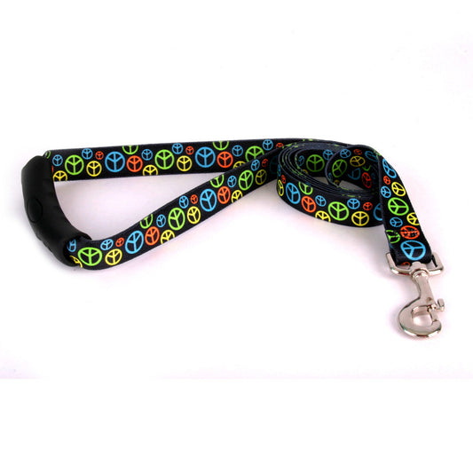 Neon Peace Signs Dog Leash