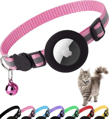 AirTag Cat Collar - Breakaway Reflective Safety Collar with AirTag Holder