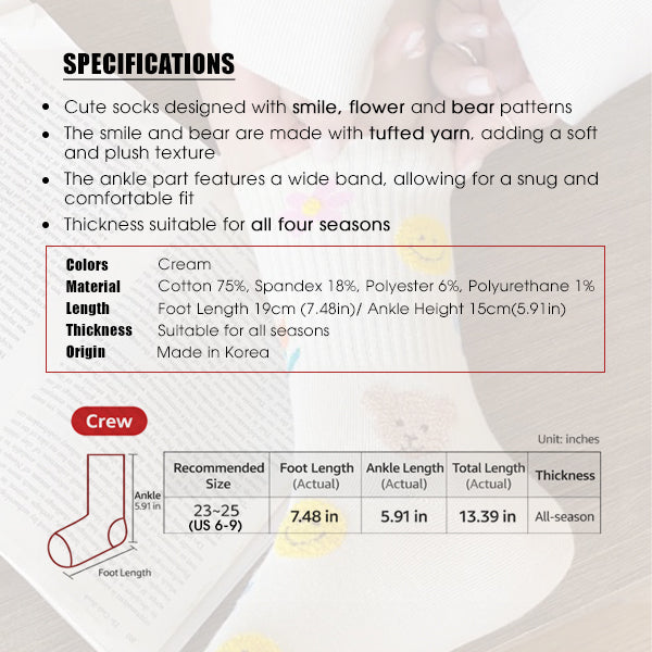 Premium Women’s Fashion Crew Socks with Design Patterns