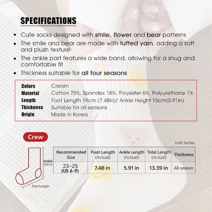 Premium Women’s Fashion Crew Socks with Design Patterns