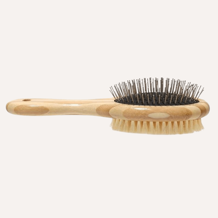 Two-Sided Pet Brush – Bristle & Wire for Shedding & Detangling