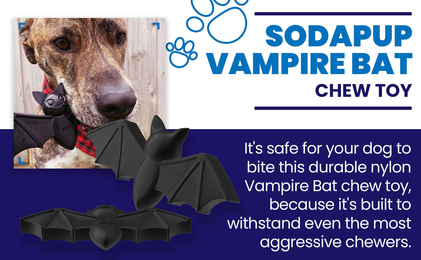 Vampire Bat Nylon Dog Chew Toy for Aggressive Chewers | USA Made & FDA Compliant