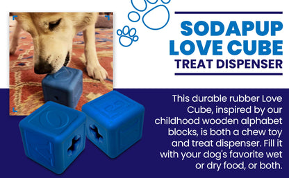 Love Cube eDispenser - Durable Rubber Chew Toy & Treat Dispenser | USA Made