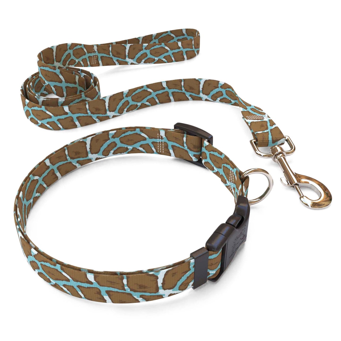 Giraffe Print Teal Dog Collar