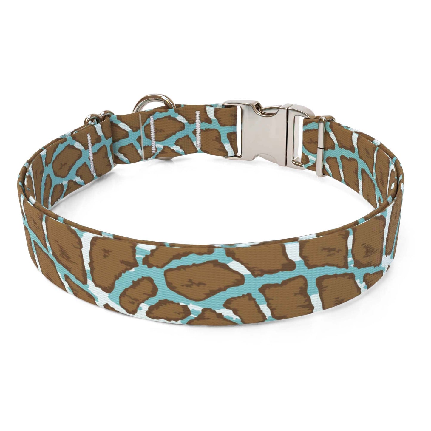Giraffe Print Teal Dog Collar