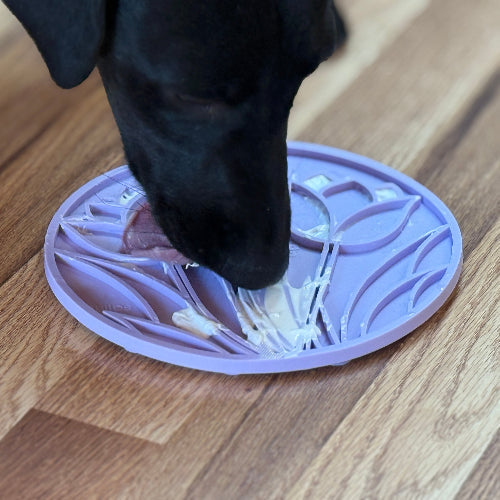 Tulip Design eMat - Enrichment Lick Mat For Dogs and Cats - With Suction Cups | USA Made