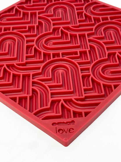 Love eMat - Enrichment Lick Mat for Dogs and Cats| Heart Design | SodaPup