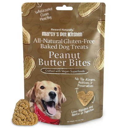 All-Natural Peanut Butter Dog Treats - Homemade-All Natural Dog Treats for Digestive Help - Gluten Free Healthy Human Grade Dog Biscuits for Sensitive Stomachs- USA Made