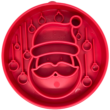 Santa Christmas eBowl Deep Slow Feeder Dog Bowl for Enrichment | USA Made