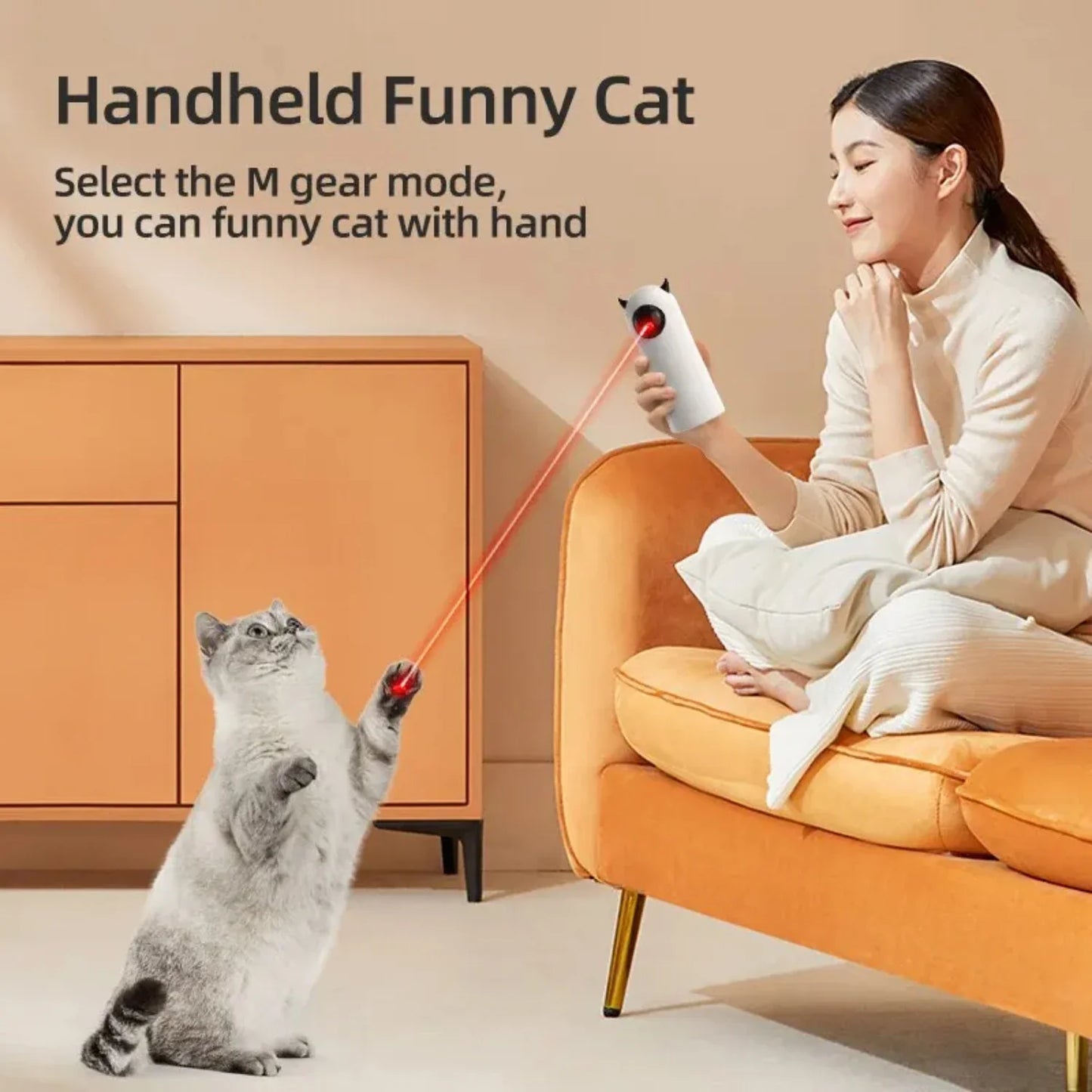 Automatic Cat Toys Interactive Smart Teasing Pet LED Laser Indoor Cat Toy Accessories Handheld Electronic Cat Toy  Dog