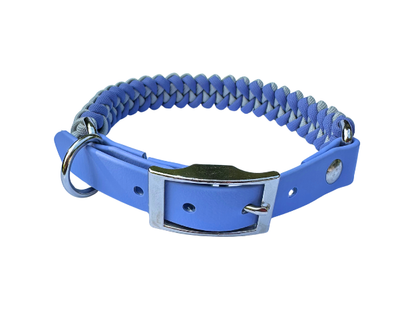 Fishtail Hand Braided Dog Collar in Lavender & Smoke