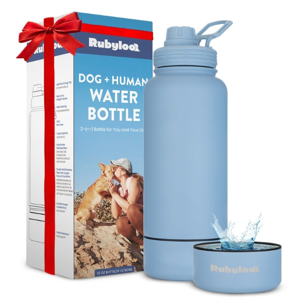 Dog + Human Water Bottle with Detachable Dog Bowl