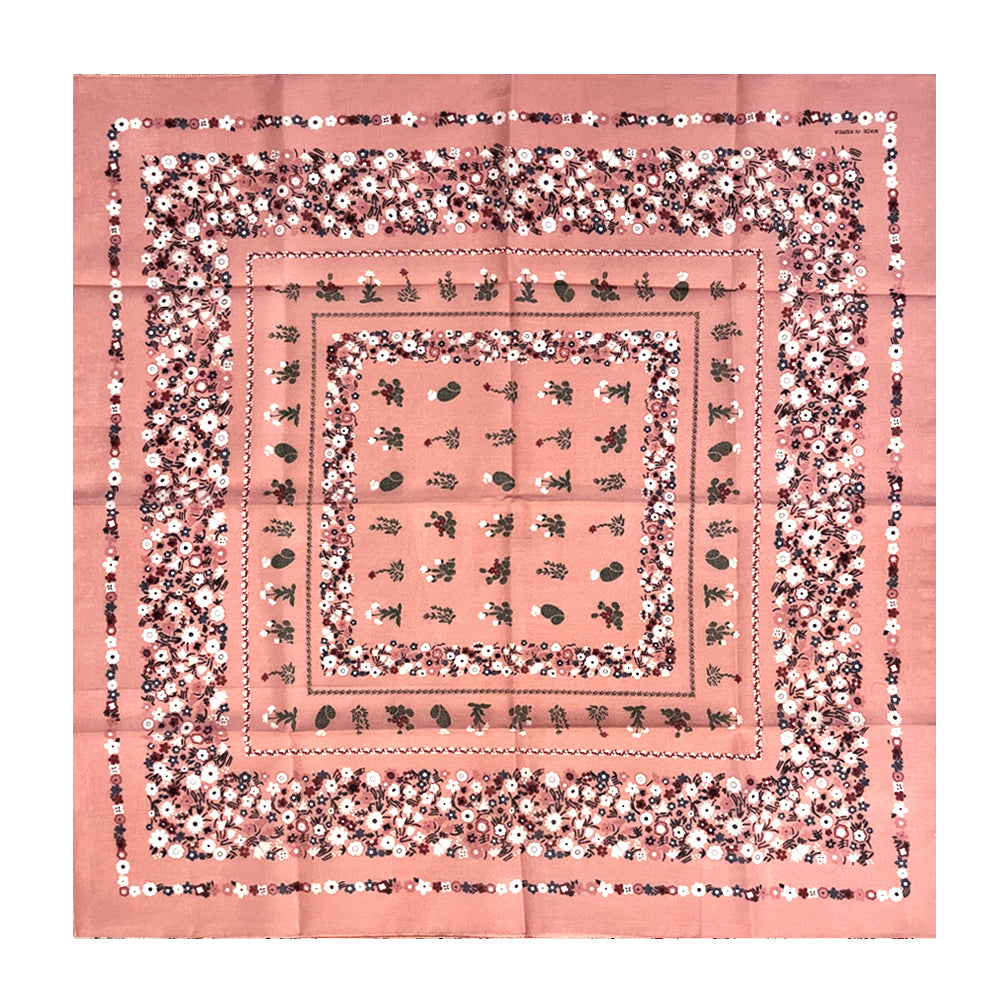 100% Cotton Fashion Square Scarf Made in Korea with Design Pattern