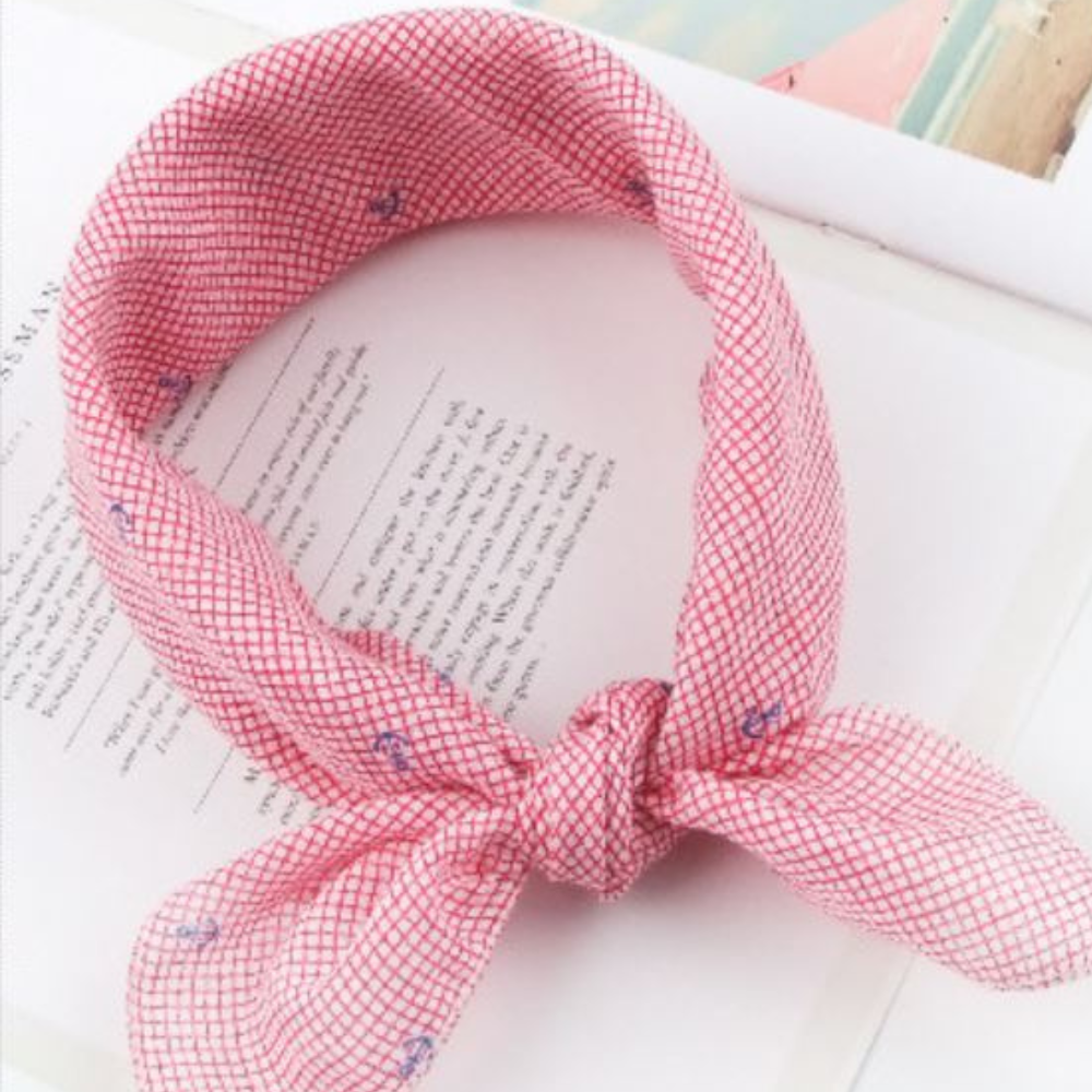 100% Cotton Fashion Square Scarf Made in Korea with Design Pattern
