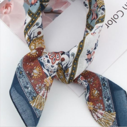 100% Cotton Fashion Square Scarf Made in Korea with Design Pattern