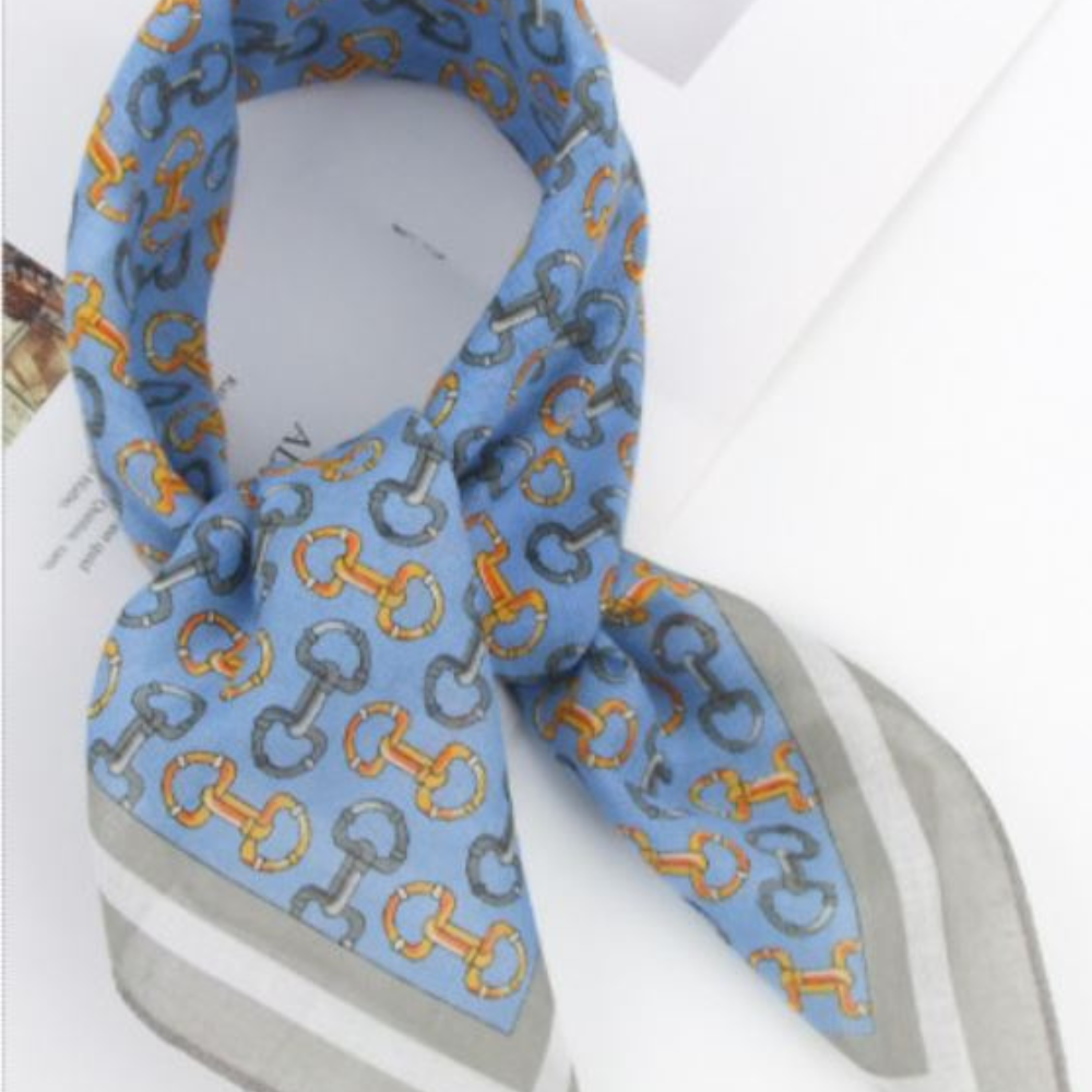 100% Cotton Fashion Square Scarf Made in Korea with Design Pattern