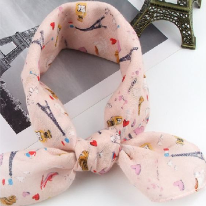100% Cotton Fashion Square Scarf Made in Korea with Design Pattern