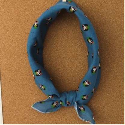100% Cotton Fashion Square Scarf Made in Korea with Design Pattern