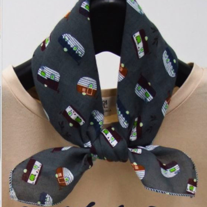 100% Cotton Fashion Square Scarf Made in Korea with Design Pattern