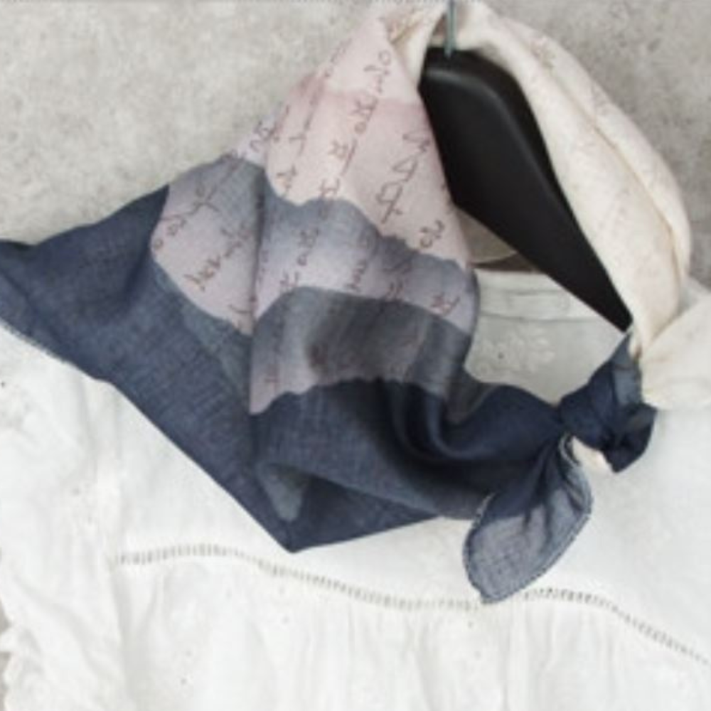 100% Cotton Fashion Square Scarf Made in Korea with Design Pattern