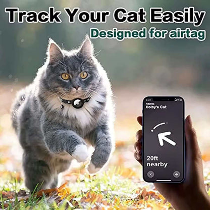 AirTag Cat Collar - Breakaway Reflective Safety Collar with AirTag Holder