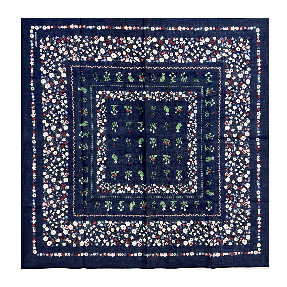 100% Cotton Fashion Square Scarf Made in Korea with Design Pattern
