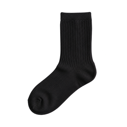 Women's Premium Plain Ribbed Crew Socks