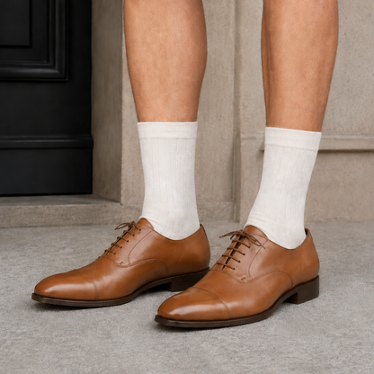 Men's Premium Plain Ribbed Crew Socks