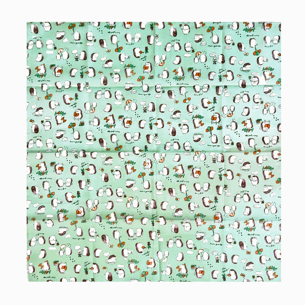 100% Cotton Fashion Square Scarf Made in Korea with Design Pattern