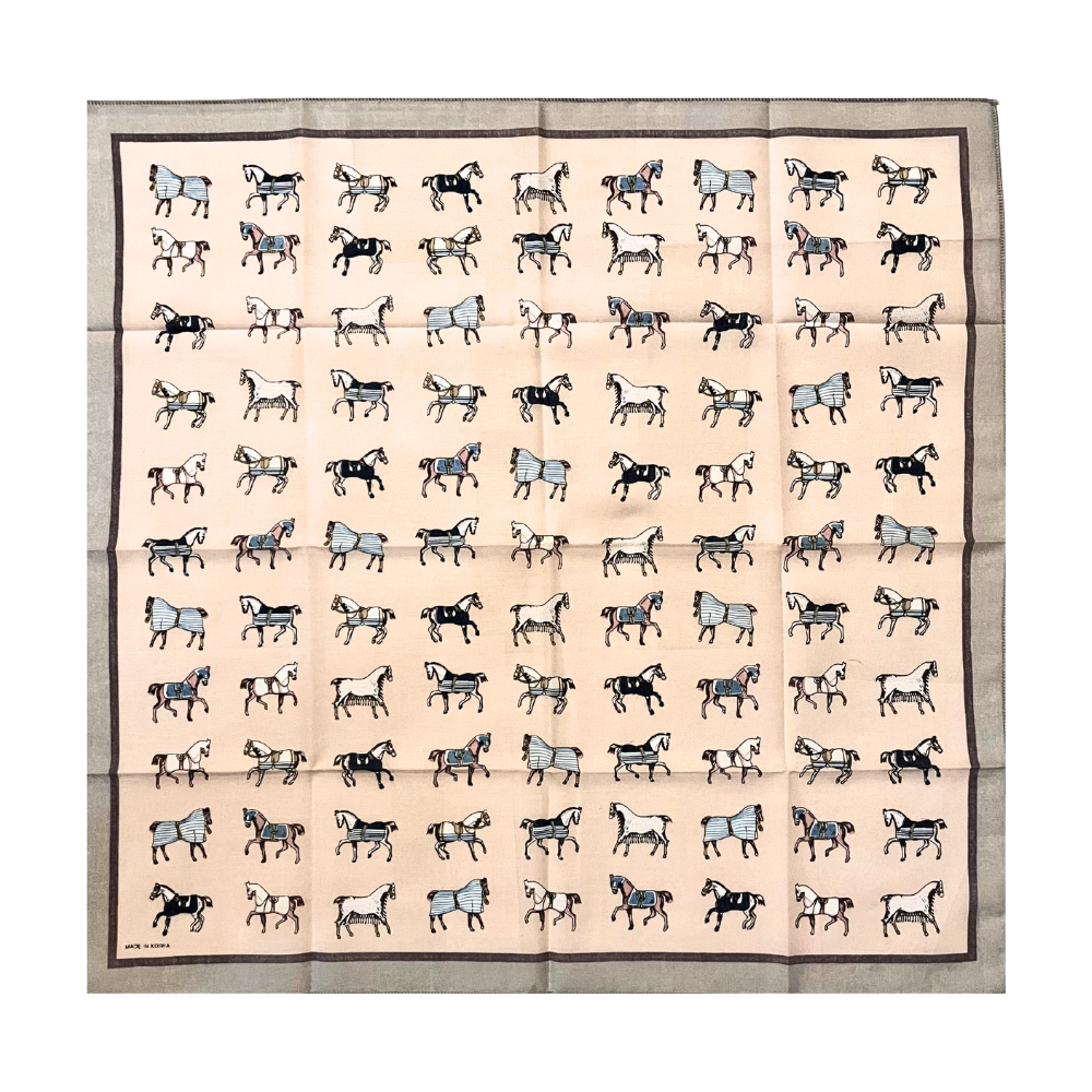 100% Cotton Fashion Square Scarf Made in Korea with Design Pattern