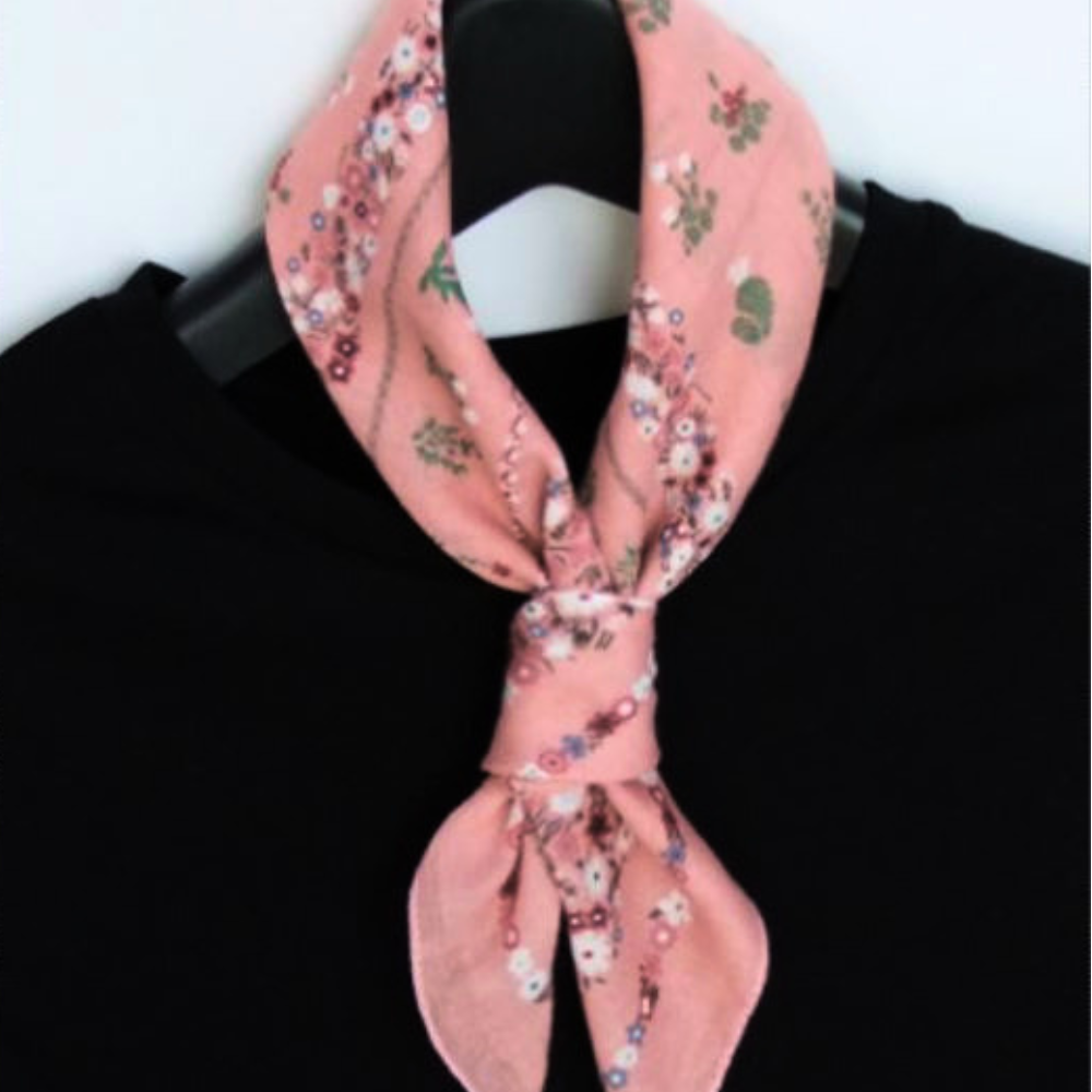 100% Cotton Fashion Square Scarf Made in Korea with Design Pattern