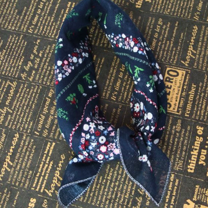 100% Cotton Fashion Square Scarf Made in Korea with Design Pattern