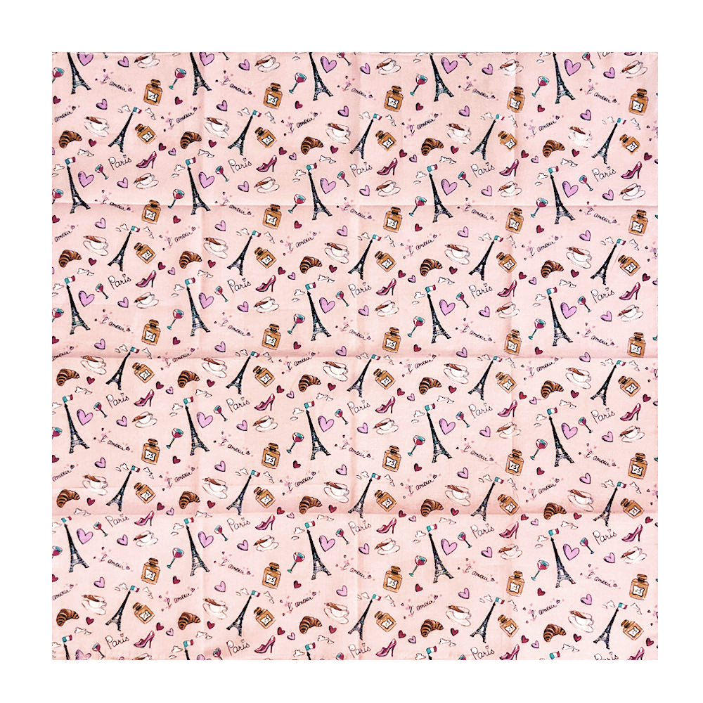100% Cotton Fashion Square Scarf Made in Korea with Design Pattern