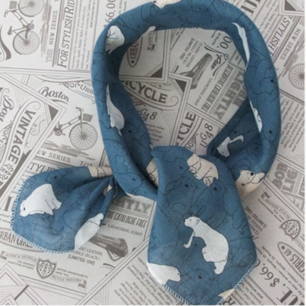 100% Cotton Fashion Square Scarf Made in Korea with Design Pattern
