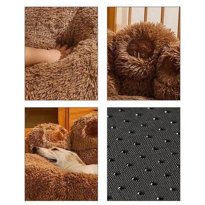Big Paw Plush Pet Sofa Bed – Washable Dog & Cat Bed with Calming Raised Edges (Small to XL)
