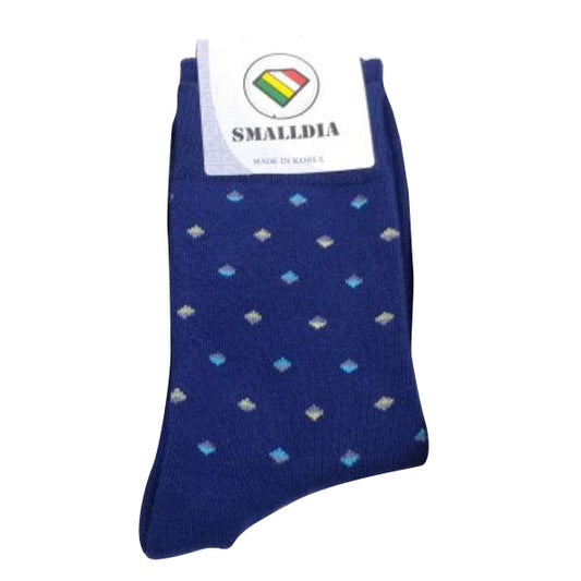 Premium Men’s Classic Patterned Navy Dress Socks