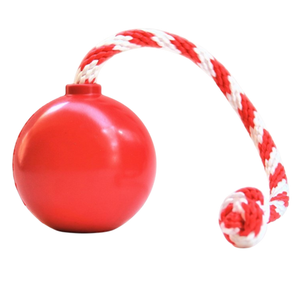 USA-K9 Cherry Bomb Durable Rubber Chew Toy, Treat Dispenser, Reward Toy, Tug Toy, and Retrieving Toy